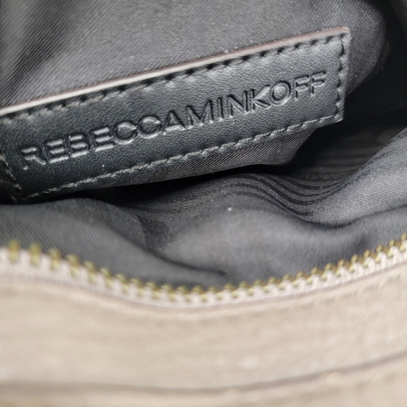 Rebecca Minkoff Avery Crossbody Bag Taupe Leather Gunmetal Hardware - Picture 16 of 16